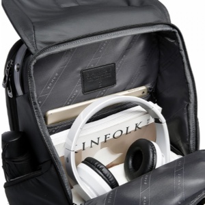 Rucsac laptop 15.6", smart casual, design pelerin unisex, impermeabil, BANGE, 46x30x19 cm, Negru - Img 4