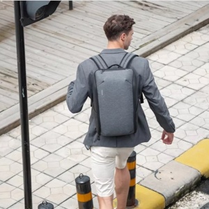 Rucsac laptop 15.6", structura 3D pliabila, cu port incarcare USB, Kingsons, 48x28x16 cm, Albastru - Img 8