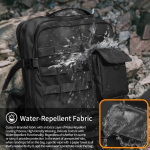 Rucsac pentru calatorii versatil de 28 L, impermeabil, compartiment pentru laptop 17.3", Tigernu, 34x22x49 cm, Negru - Img 7