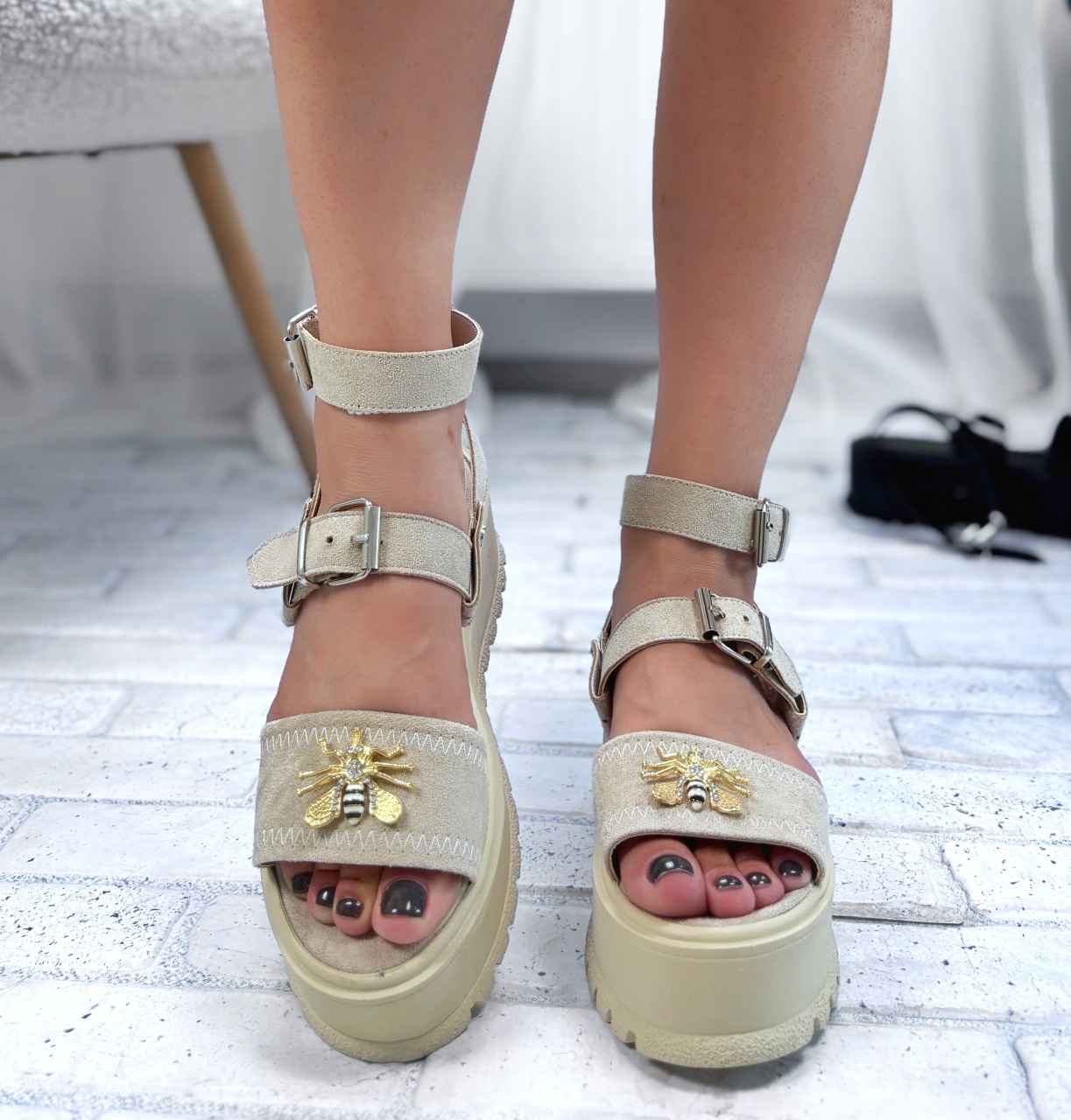 Sandale Dama Beige New Bee PN | Elegante & Comode | TressFashion