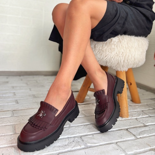Pantofi casual burgundy model - Olga S - Img 4