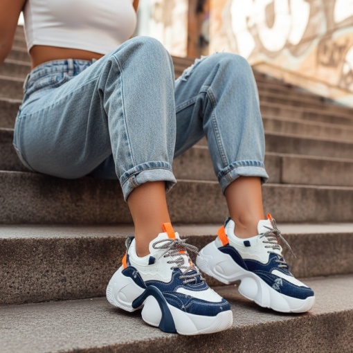 Adidasi Dama / Jeans DK. Blue - Img 2