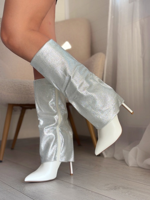 Cizme Dama / Shy Diamond Alb - Img 2