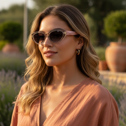 Ochelari de soare dama - roz UV400 - AP7543 (Toc inclus) - Img 3