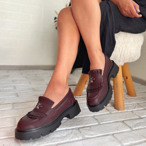 Pantofi casual burgundy model - Olga S - Img 5