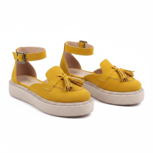 Pantofi Casual galbeni model - Amy PN - Img 2