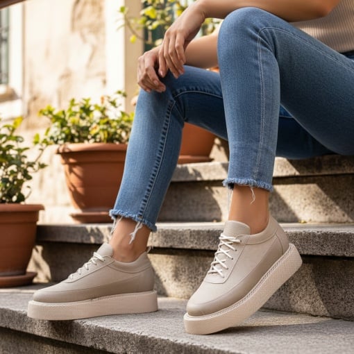 Pantofi Casual / Nadin Begie PIG - Img 2
