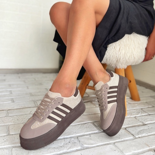 Adidasi Dama / Noni Beige/Brown - Img 3