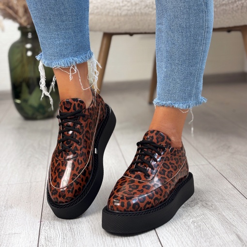 Pantofi Casual maro model - Nadin Leo Laquer - Img 2