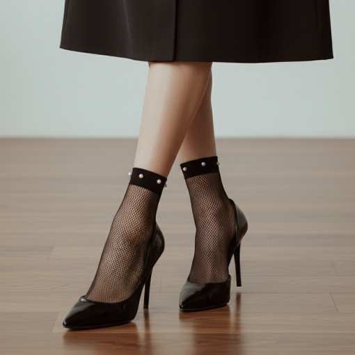 Șosete Plasă cu Perle Damă – Elegante și Trendy - Img 3