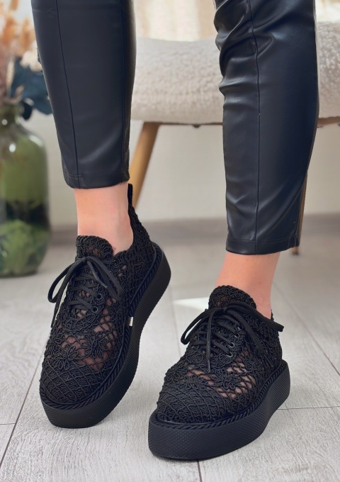 Pantofi Casual / Lace Negru - Img 6