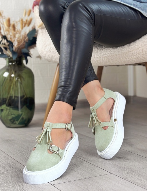 Pantofi Casual verzi model - Ozi Mint PN - Img 2
