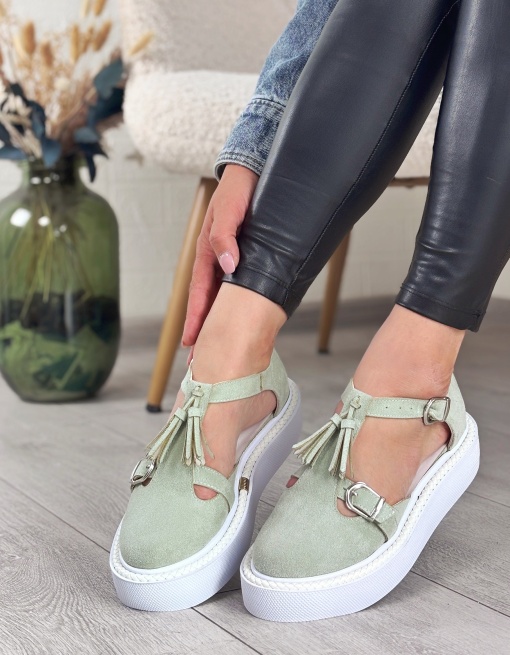 Pantofi Casual verzi model - Ozi Mint PN - Img 4