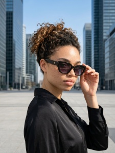 Ochelari de soare dama - negru UV400 - AP7546 (Toc inclus) - Img 4