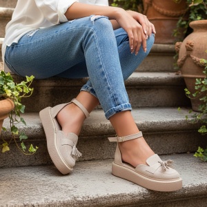 Pantofi Casual bej model - Ines PN