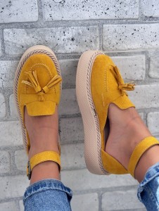 Pantofi Casual galbeni model - Amy PN - Img 5