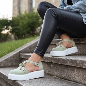Pantofi Casual verzi model - Ozi Mint PN