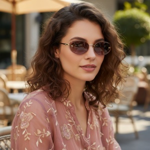 Ochelari de soare dama - roz UV400 - 2020-525 (Toc inclus) - Img 4