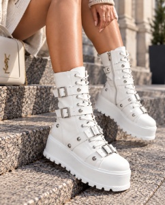 Ghete dama albe model - I-Jamila Dot S Alb