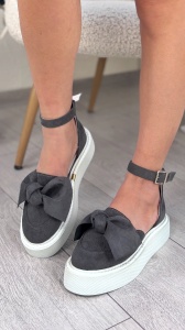Pantofi Casual / Bow Grey PN - Img 1