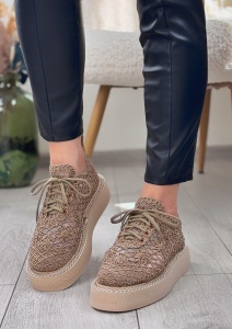 Pantofi Casual / Lace Begie - Img 2