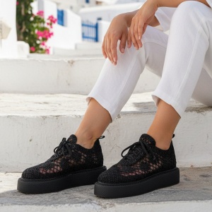 Pantofi Casual / Lace Negru - Img 2