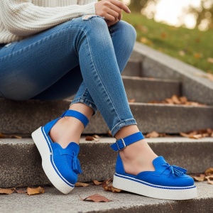 Pantofi Casual albastri model - Amy PN