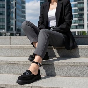 Pantofi casual negri model - Amber PN - Img 2