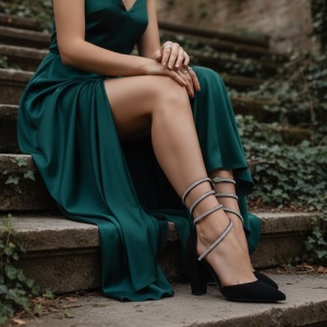 Pantofi Dama cu toc negri model - Ally PN