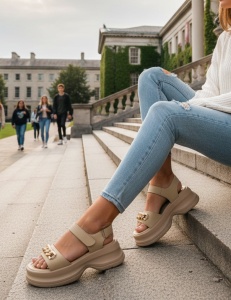 Sandale Dama Khaki model - Cora