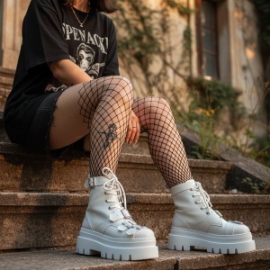 Ghete Dama albe model - Nostalgia S