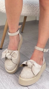 Pantofi Casual / Bow Bej PN - Img 1