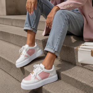 Pantofi casual dama albi - Modi