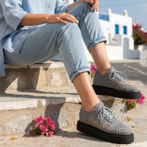 Pantofi Casual / Lace Grey - Img 2