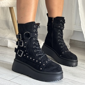 Ghete Damă negre cu tinte - Model Vio Pn