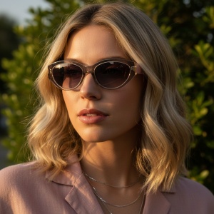 Ochelari de soare dama - roz UV400 - AP7543 (Toc inclus)