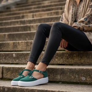 Pantofi Casual verzi model - Ozi PN - Img 4