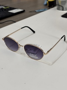 Ochelari de soare dama - auriu/albastru UV400 - AP6806 (Toc inclus) - Img 5
