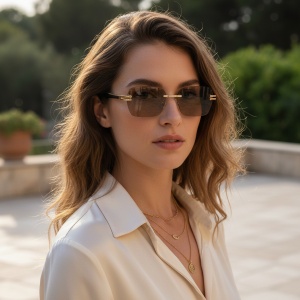 Ochelari de soare dama - maro UV400 - 2020-502 (Toc inclus)