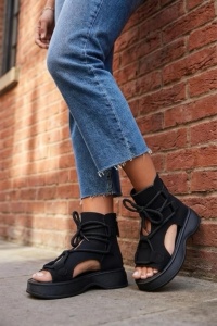 Sandale dama negre model Pixy PN