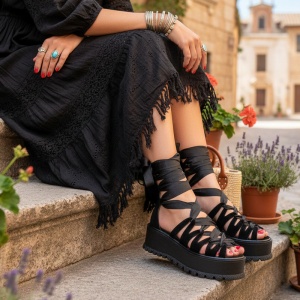 Sandale Dama Negru model - Dya PN
