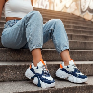 Adidasi Dama / Jeans DK. Blue