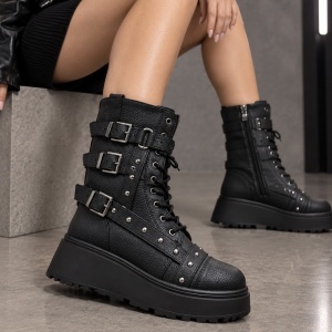 Ghete Damă negre cu tinte - Model Vio Pig