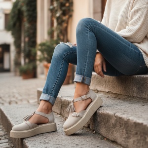 Pantofi Casual bej model - Ozi PN - Img 2