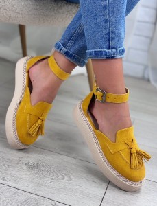 Pantofi Casual galbeni model - Amy PN - Img 4