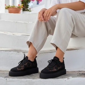 Pantofi Casual / Lace Negru - Img 4