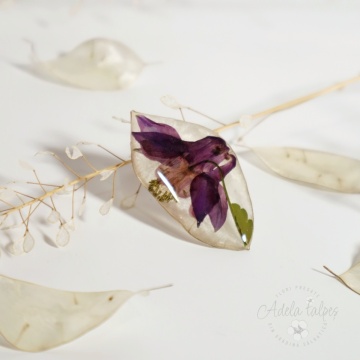 broșă Lunaria "Zbor violet"