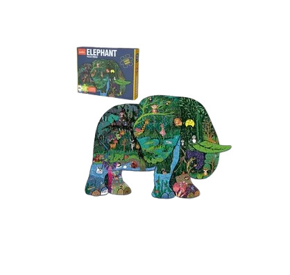 Puzzle in Forma de Elefant - 128 Piese