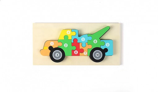 Puzzle Lemn 10 Piese - Masina