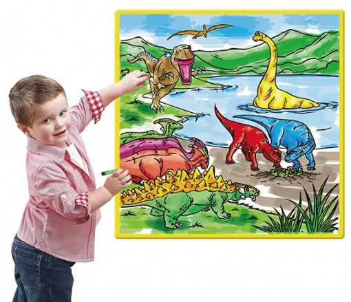 Poster Lavabil de Colorat - Lumea Dinozaurilor